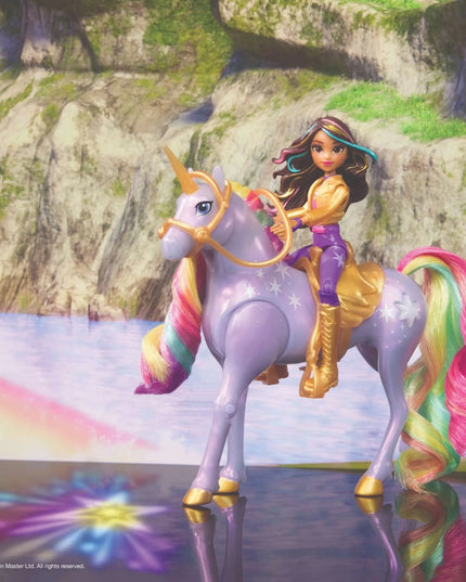 Unicorn Academy rinkinys: lėlė Sophia ir šviečiantis vienaragis Wildstar