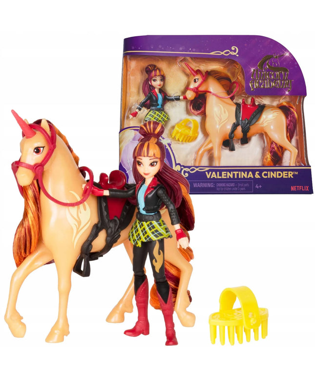 Unicorn Academy lėlės Valentin ir vienaragio Cinder rinkinys