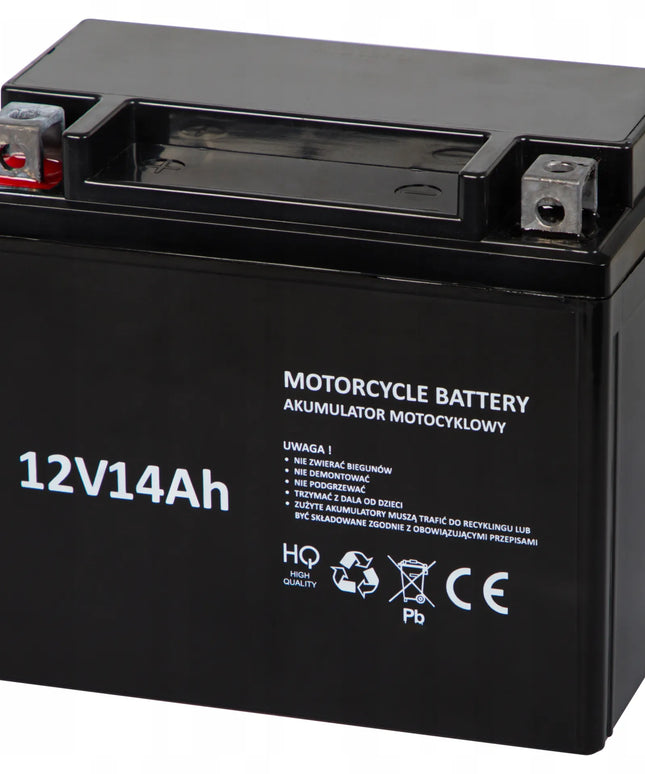 Motociklo akumuliatorius 12V 14Ah belaidis motoroleriui, keturračiui, ATV