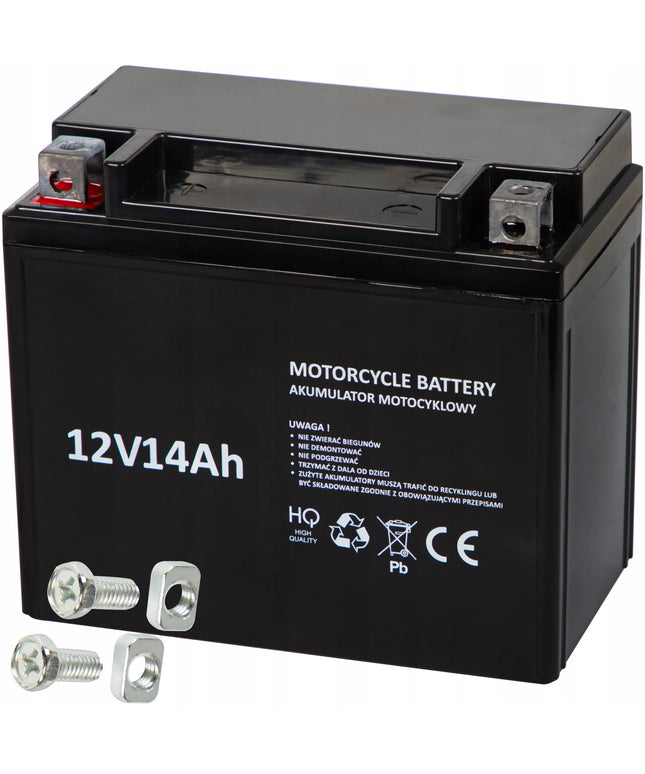 Motociklo akumuliatorius 12V 14Ah belaidis motoroleriui, keturračiui, ATV