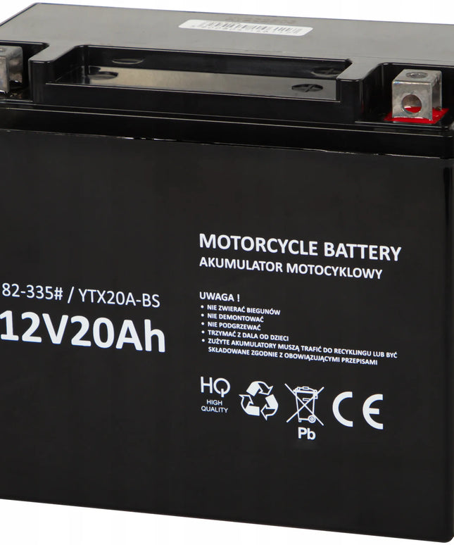 Motociklo akumuliatorius 12V 20Ah techninės priežiūros nereikalaujantis motoroleriui keturračiui motociklui ATV