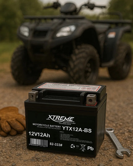 MOTOCIKLO AKUMULIATORIUS XTREME 12V 12Ah (14Ah DYDIS) PRIEŽIŪROS NEREIKALAUJANTIS MOTOROLERIUI