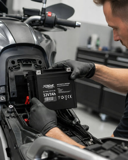 Motociklo akumuliatorius XTREME 12V 7Ah be priežiūros ATV motoroleriui motociklui