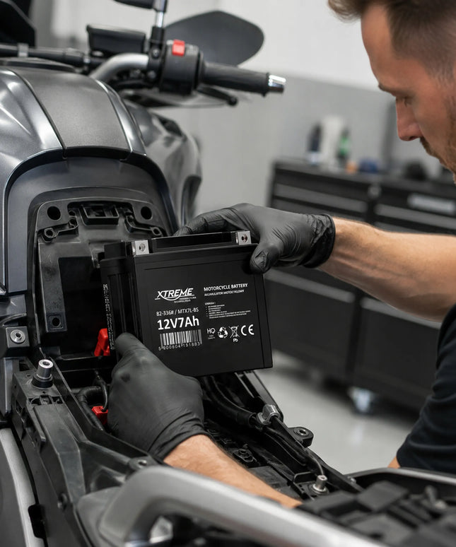 Motociklo akumuliatorius XTREME 12V 7Ah be priežiūros ATV motoroleriui motociklui