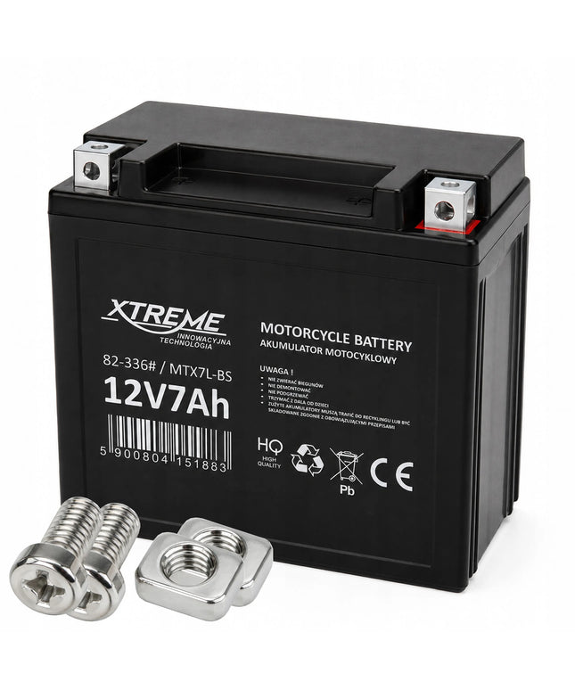 Motociklo akumuliatorius XTREME 12V 7Ah be priežiūros ATV motoroleriui motociklui