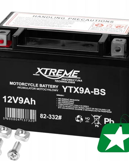 Motociklo akumuliatorius Blow 12V 9Ah, be priežiūros, skirtas motociklams ir motoroleriams
