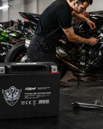 Motociklo akumuliatorius XTREME dešinysis+ 14Ah 12V be priežiūros AGM motoroleriui keturračiui
