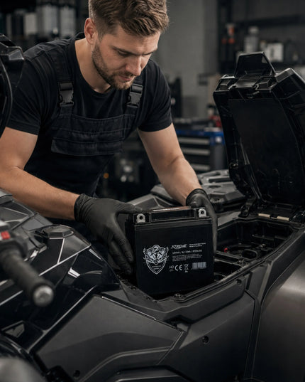 Motociklo akumuliatorius XTREME dešininis+ 9Ah 12V neaptarnaujamas AGM motoroleriui keturračiui
