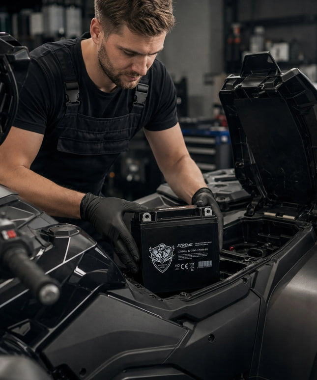 Motociklo akumuliatorius XTREME dešininis+ 9Ah 12V neaptarnaujamas AGM motoroleriui keturračiui