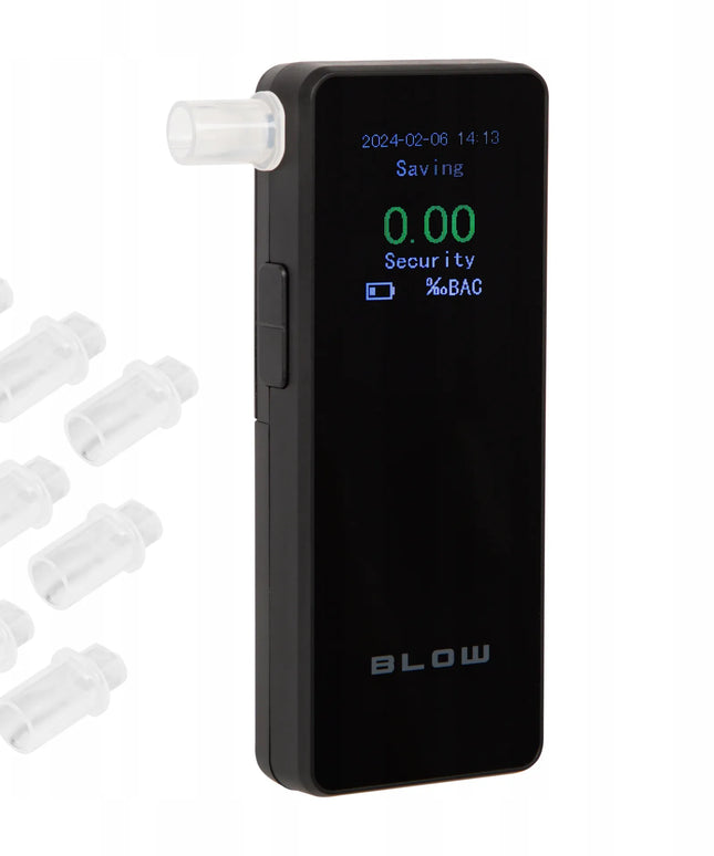 Profesionalus elektrocheminis alkoholio matuoklis BLOW + 10 antgalių