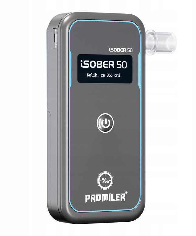 Elektrocheminis alkotesteris Promiler iSOBER 50+ su antgaliais, OLED ekranu