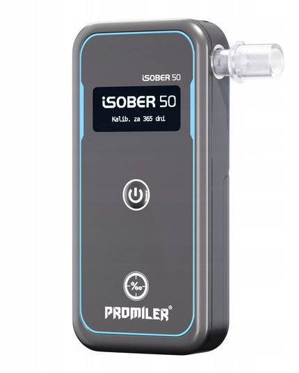 Elektrocheminis alkotesteris Promiler iSOBER 50+ su antgaliais, OLED ekranu