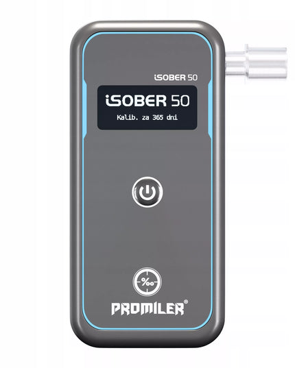 Elektrocheminis alkotesteris Promiler iSOBER 50+ su antgaliais, OLED ekranu