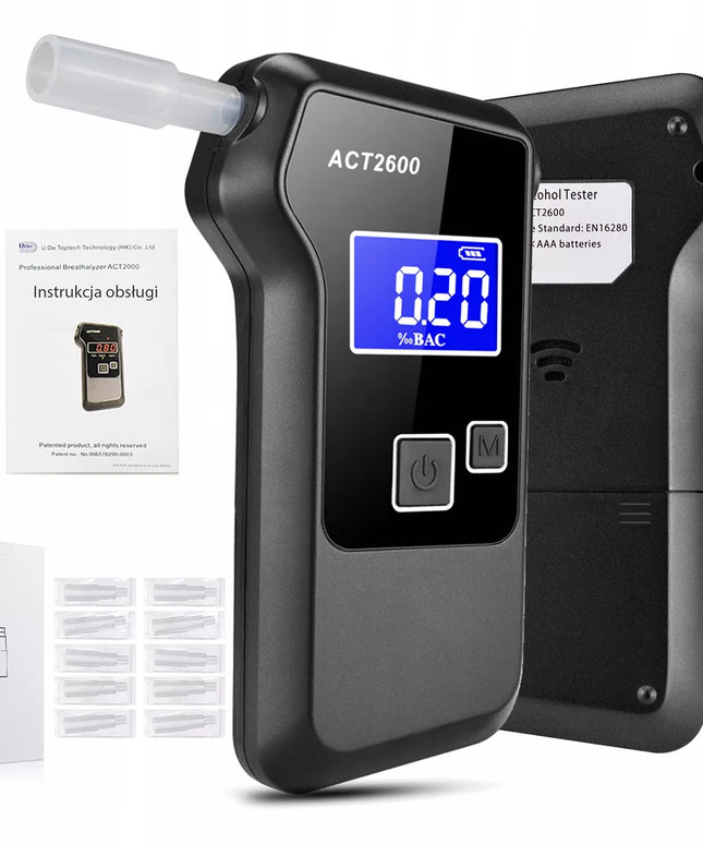 Elektrocheminis alkotesteris DIAWAY ACT2600 su antgaliais ir kalibravimu, profesionalus