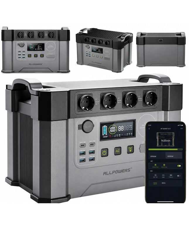 ALLPOWERS S2000 Pro 2400 W nešiojama energijos stotelė, akumuliatorius, atsarginis maitinimas