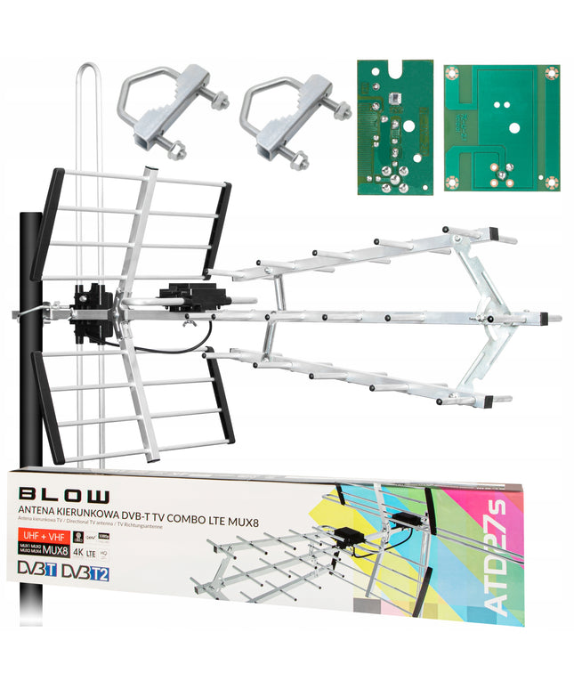 Kryptinė antžeminės televizijos DVB-T2 LTE COMBO antena, FULL HD, ULTRA HD, 4K
