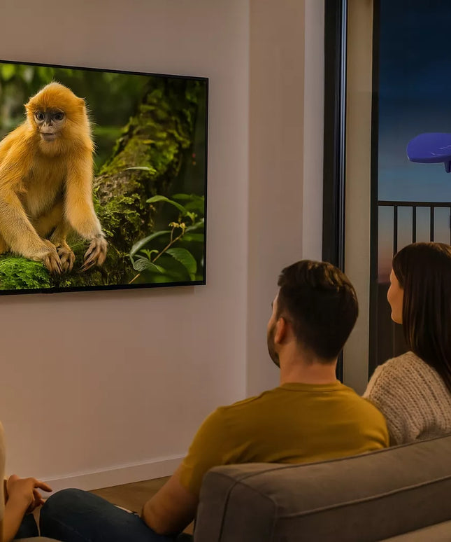 Lauko aktyvinė DVB-T2 antena, Full HD TV, 4K, 8K, su GSM UHF filtru, 1m maitinimo adapteriu