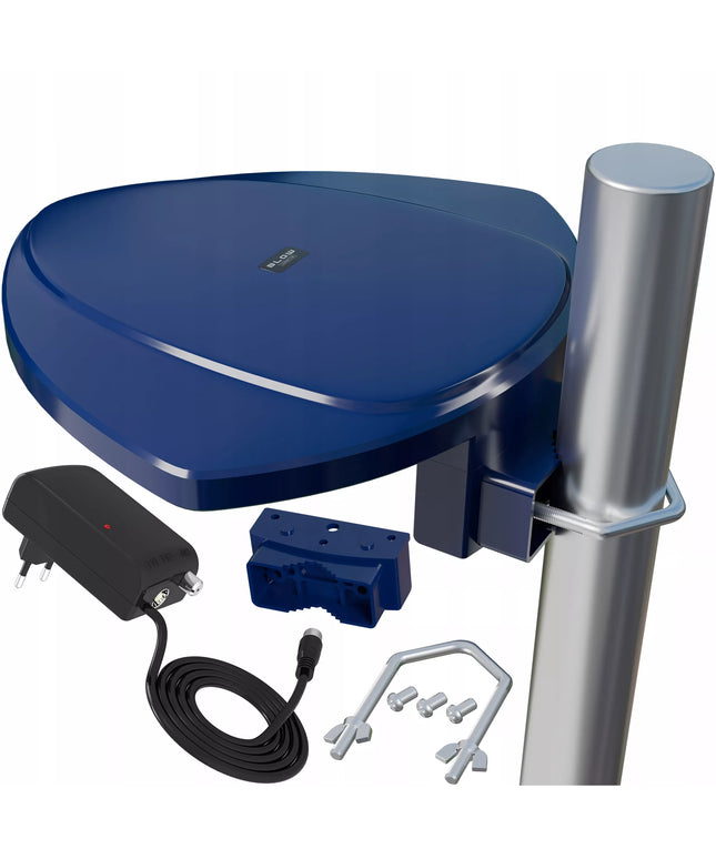 Lauko aktyvinė DVB-T2 antena, Full HD TV, 4K, 8K, su GSM UHF filtru, 1m maitinimo adapteriu