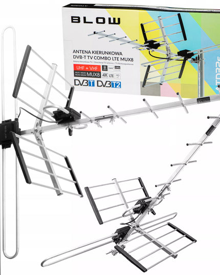 Lauko kryptinė antžeminės TV antena COMBO MUX8 DVB-T2 4K ULTRA HD LTE