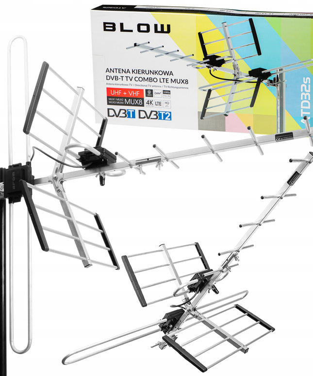 Lauko kryptinė antžeminės TV antena COMBO MUX8 DVB-T2 4K ULTRA HD LTE