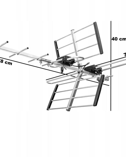 Kryptinė lauko televizijos antena COMBO MUX8 DVB-T2 4K ULTRA HD LTE