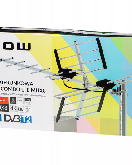 Lauko kryptinė antžeminės TV antena COMBO MUX8 DVB-T2 4K ULTRA HD LTE