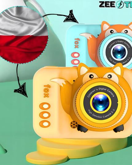 Skaitmeninis fotoaparatas vaikams, 40 MP, žaislinė kamera, žaidimai + 32 GB kortelė