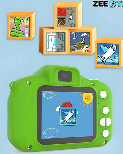Skaitmeninis fotoaparatas vaikams, 40 MP, žaislinė kamera, žaidimai + 32 GB kortelė