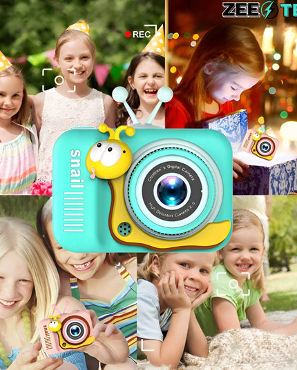 Skaitmeninis fotoaparatas vaikams, 40 MP, žaislinė kamera, žaidimai + 32 GB kortelė