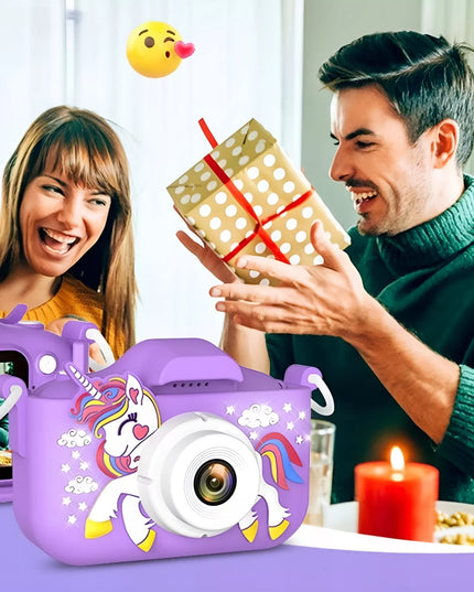 Skaitmeninis fotoaparatas vaikams, 40 MP, žaislinė kamera, žaidimai + 32 GB kortelė