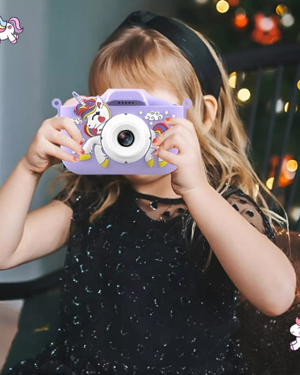 Skaitmeninis fotoaparatas vaikams, 40 MP, žaislinė kamera, žaidimai + 32 GB kortelė