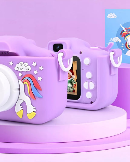 Skaitmeninis fotoaparatas vaikams, 40 MP, žaislinė kamera, žaidimai + 32 GB kortelė
