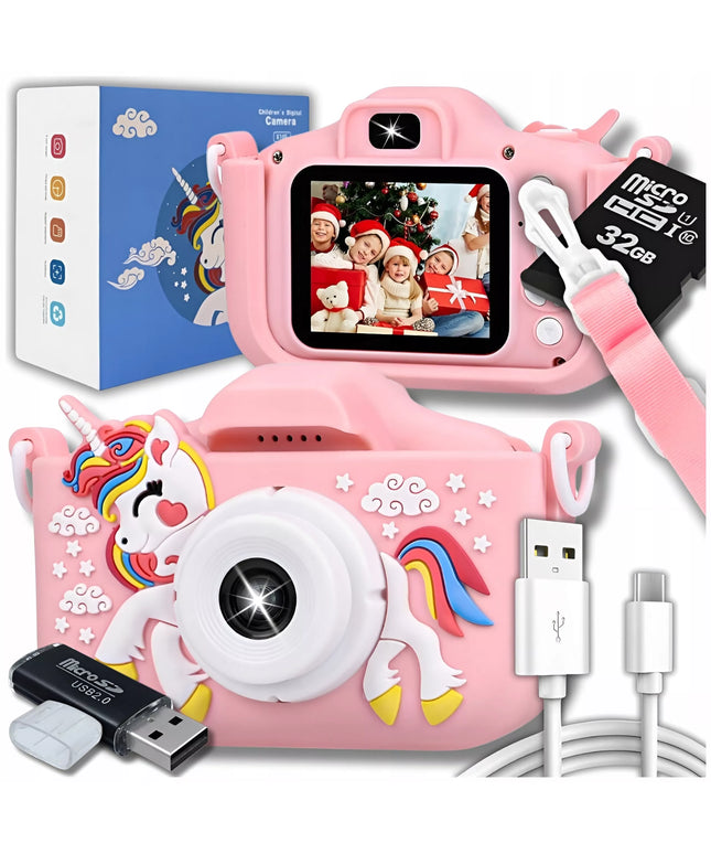 Skaitmeninis fotoaparatas vaikams ZeeTech vienaragis 40 Mpx su 32 GB kortele