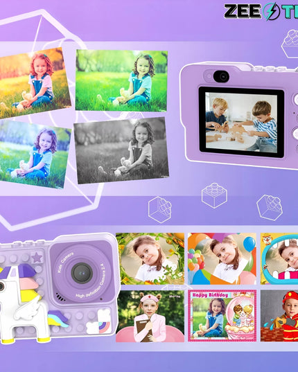 Skaitmeninis fotoaparatas vaikams, 40MP, asmenukių kamera, žaidimai + 32GB kortelė