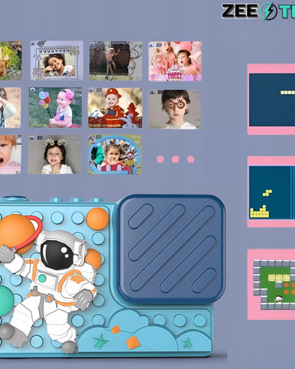 Skaitmeninis fotoaparatas vaikams, 40MP, asmenukių kamera, žaidimai + 32GB kortelė