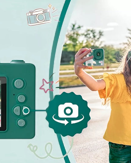 Skaitmeninis fotoaparatas vaikams, 40MP, asmenukių kamera, žaidimai + 32GB kortelė