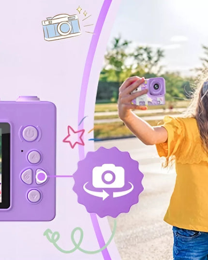 Skaitmeninis fotoaparatas vaikams, 40MP, asmenukių kamera, žaidimai + 32GB kortelė