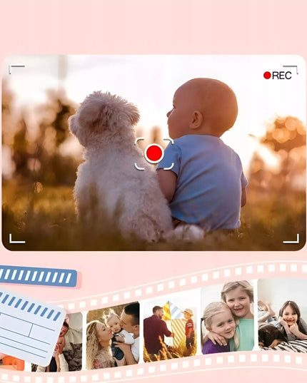 Skaitmeninis fotoaparatas vaikams, 40 MP, žaislinė kamera, žaidimai + 32 GB kortelė