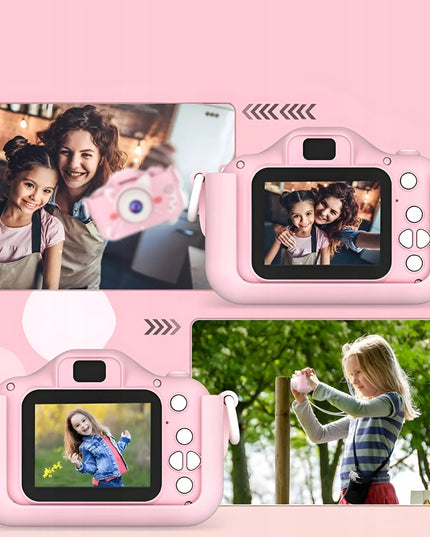 Skaitmeninis fotoaparatas vaikams, 40 MP, žaislinė kamera, žaidimai + 32 GB kortelė