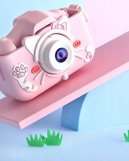 Skaitmeninis fotoaparatas vaikams, 40 MP, žaislinė kamera, žaidimai + 32 GB kortelė