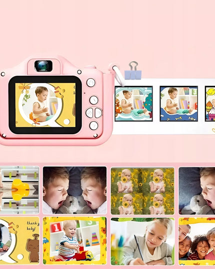Skaitmeninis fotoaparatas vaikams, 40 MP, žaislinė kamera, žaidimai + 32 GB kortelė