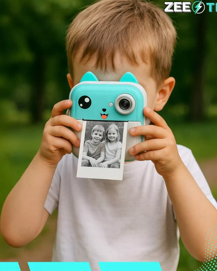 VAIKAMS TŪLINIS FOTOAPARATAS DRUKUŚ SPAUSDINTUVAS SU 32GB KORTELĖ + 3 RITINĖLIAI
