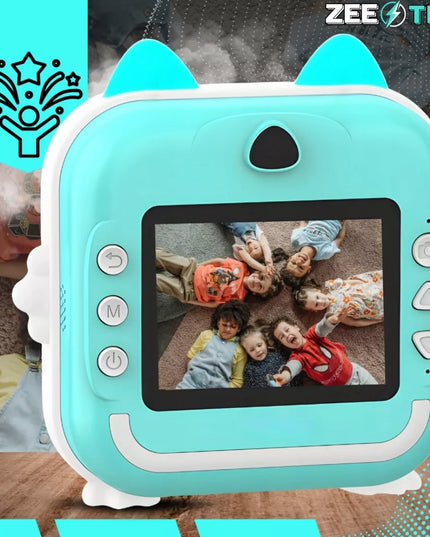 VAIKAMS TŪLINIS FOTOAPARATAS DRUKUŚ SPAUSDINTUVAS SU 32GB KORTELĖ + 3 RITINĖLIAI