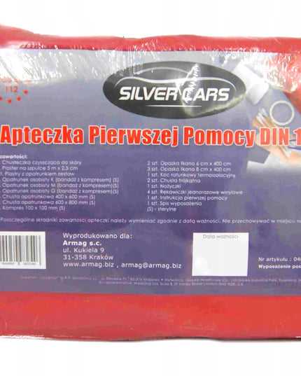 SilverCars automobilinė vaistinėlė DIN 13164, ES, užsegamame dėkle