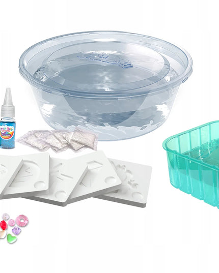 „Aqua Gelz“ didelis kūrybinis rinkinys: 6 spalvų geliai, kristalai ir 3D figūrėlės