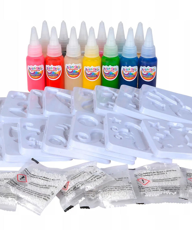 AQUA GELZ XXL didelis kūrybinis rinkinys, 13 spalvų gelių, 3D gyvūnėliai ir formelės