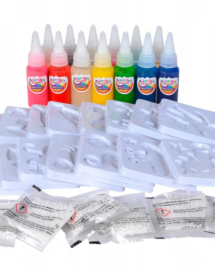 AQUA GELZ XXL didelis kūrybinis rinkinys, 13 spalvų gelių, 3D gyvūnėliai ir formelės