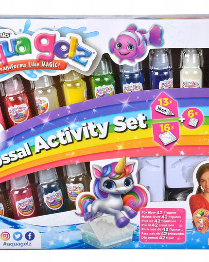 AQUA GELZ XXL didelis kūrybinis rinkinys, 13 spalvų gelių, 3D gyvūnėliai ir formelės