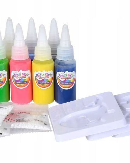 Aqua Gelz kūrybinis rinkinys „Jūros gyvūnai“ – 7 spalvų geliai ir formelės