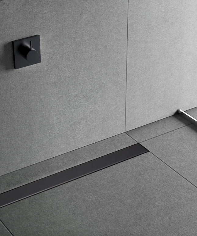 AQUAUNO 2in1 LINIJINIS NUOTEKŲ KANALAS 60 cm ŽEMAS SIFONAS 52mm JUODAS